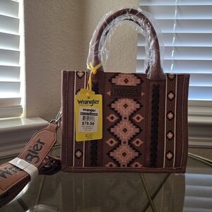 Wrangler Pink and Brown Aztec Tote